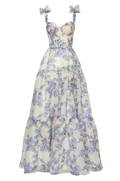 Hydrangea Floral Maxi Dress