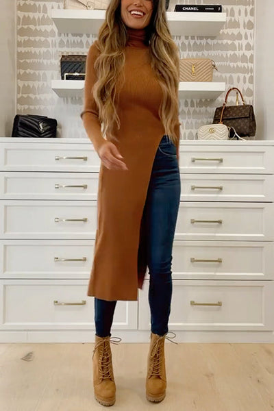 Amelia's Ribbed Knit Turtleneck Dress