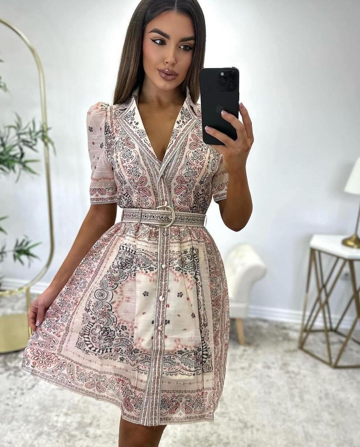 Sienna/ Paisley Belted Midi Dress