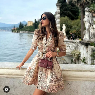 Sienna/ Paisley Belted Midi Dress