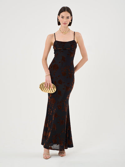 Moyna ||Strappy Floral Maxi Dress