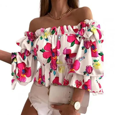 Multi-Layered Flare Sleeve Off-Shoulder Top