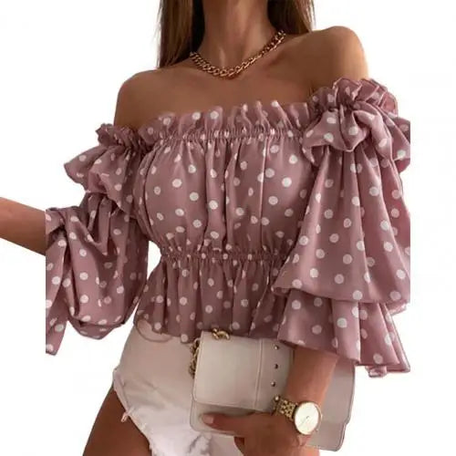 Multi-Layered Flare Sleeve Off-Shoulder Top