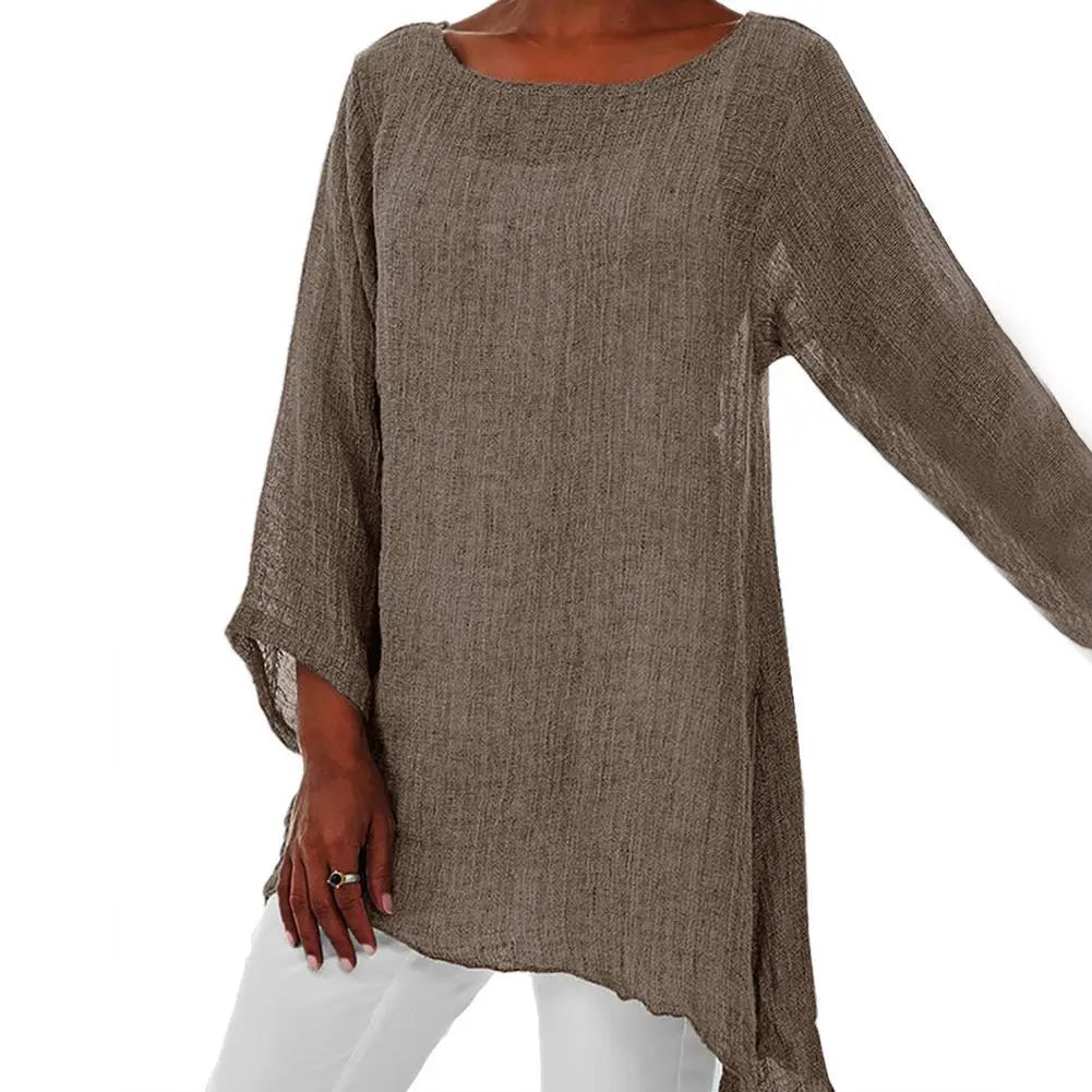 Diva| Half-Sleeve Linen Blouse