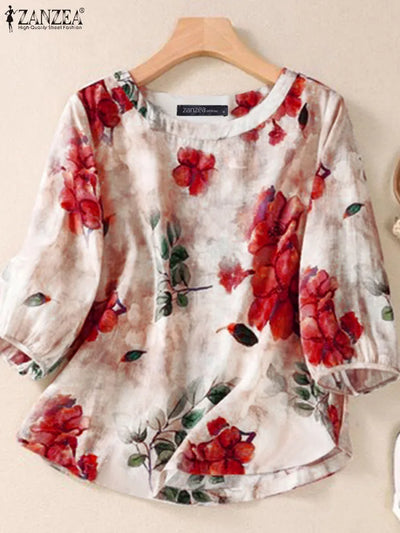 Scarlett| 2024 Bohemian Floral Tunic Blouse