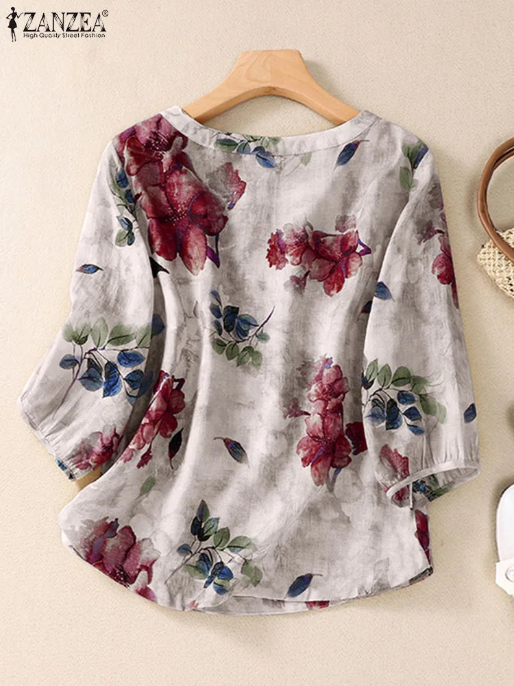 Scarlett| 2024 Bohemian Floral Tunic Blouse