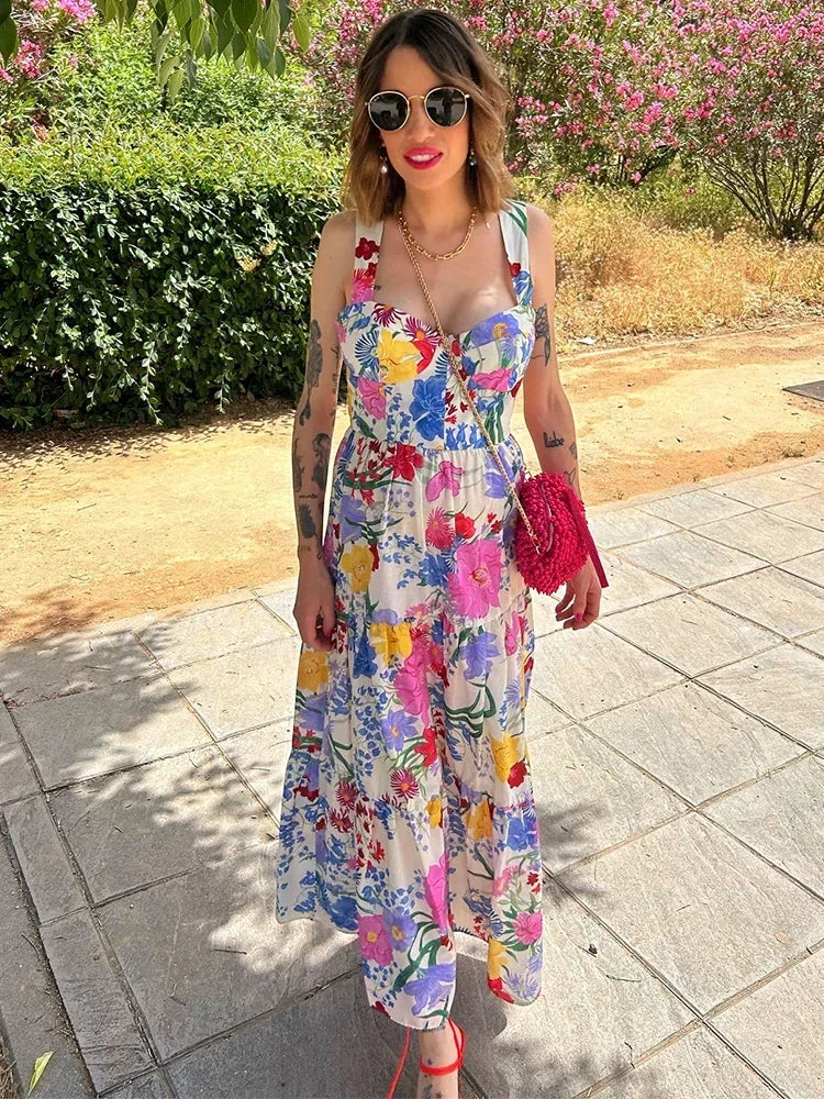 Hailey | Elegant Floral Backless Dress