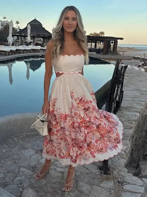 Isabella™ - Halter Floral Elegance Dress