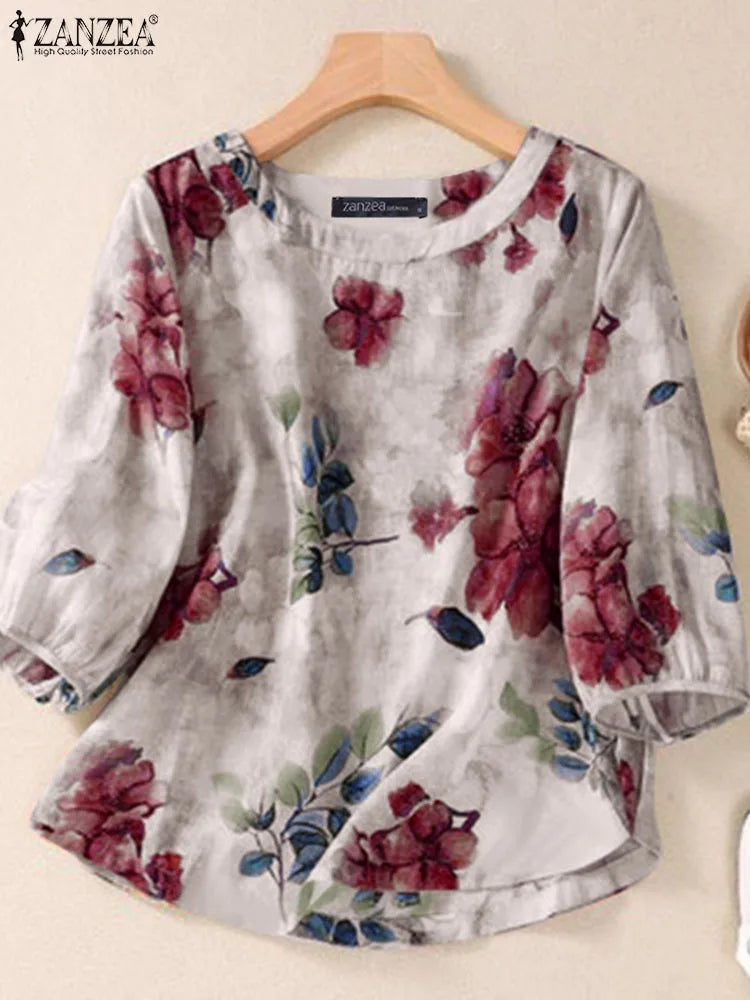 Scarlett| 2024 Bohemian Floral Tunic Blouse