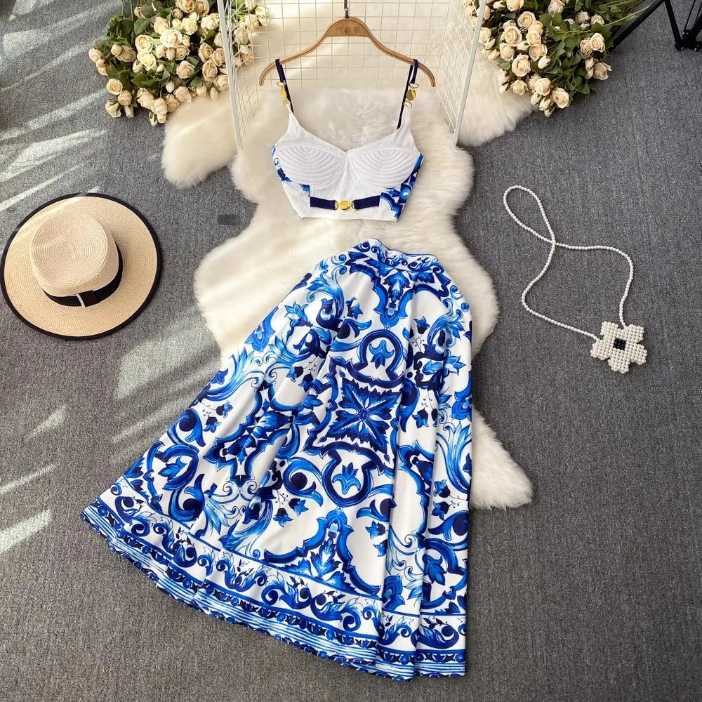 Ava's Gorgeous Camisole Top and Printed Skirt Set