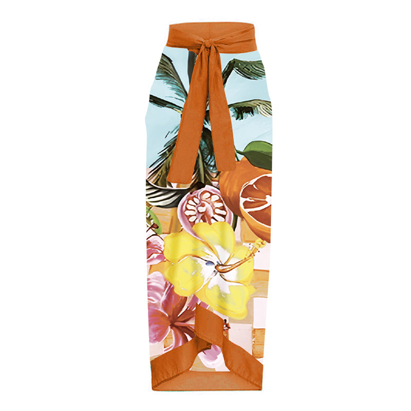 Summer abstract fruit print swimsuit