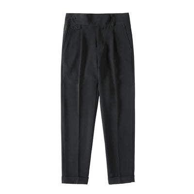 Men's British Style High Waist Straight Suit Pants