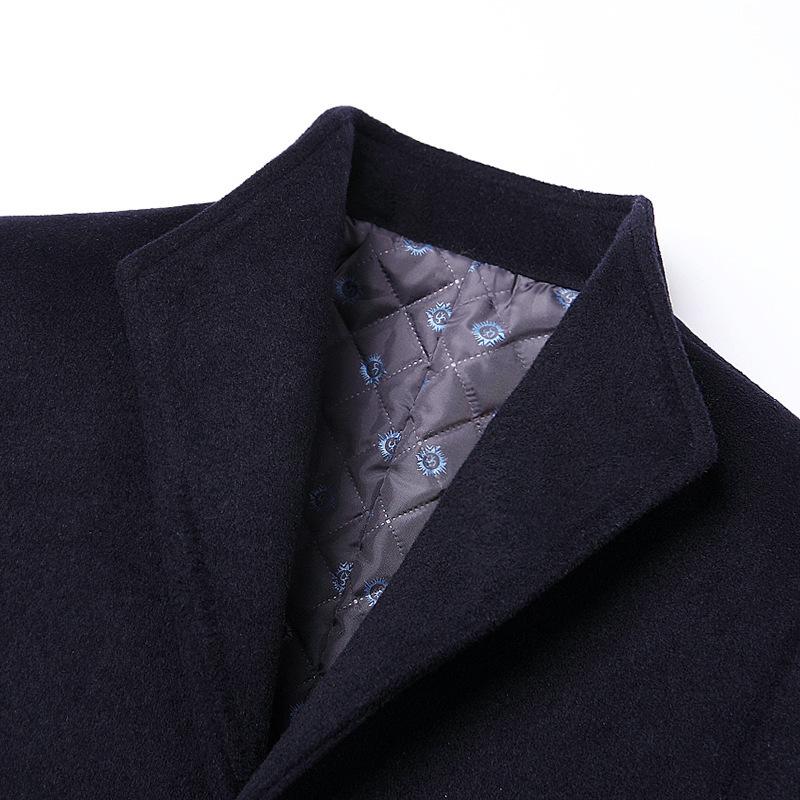 Men's Lapel Single Breasted Woolen Coat