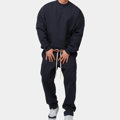 Men's Solid Loose Sweatshirt Set