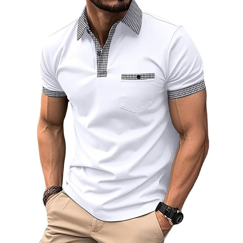 Men's Button Down Colorblock Sports Polo Shirt