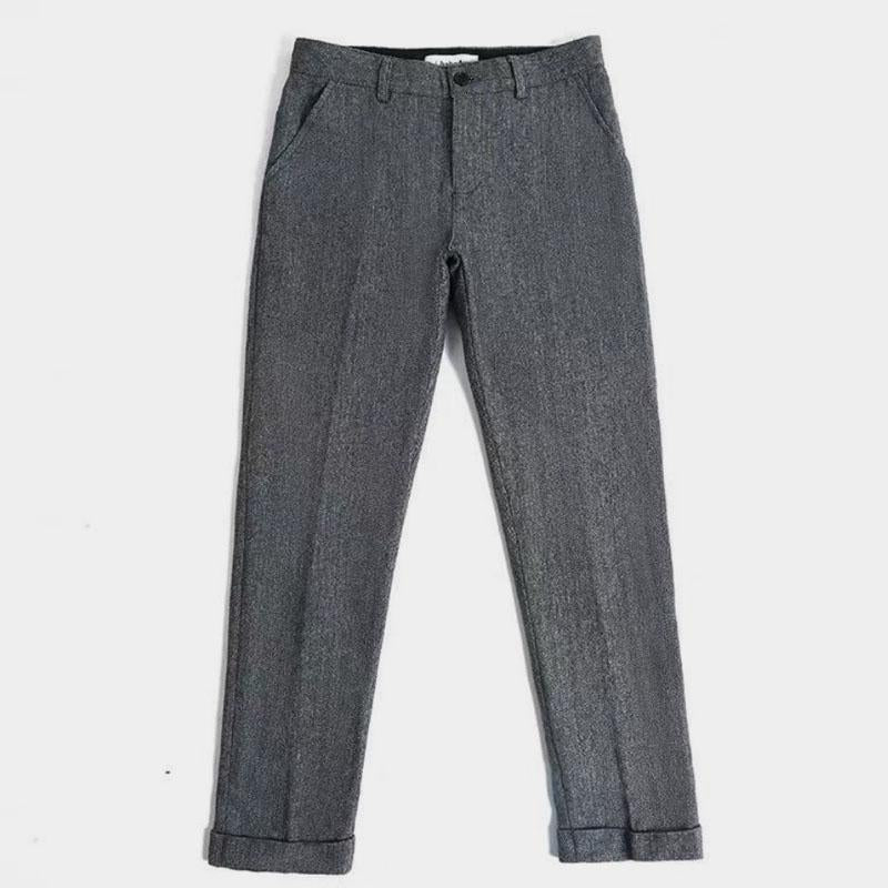 Men's Vintage Solid Color Straight Leg Trousers