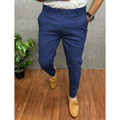 Men's Solid Color Casual Slim Straight Pants