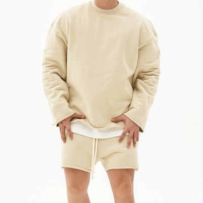 Men's Fashion Rolled Sweatshirt Shorts Set