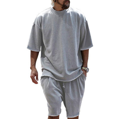 Men's Fashion Loose Short Sleeve T-shirt and Shorts Set