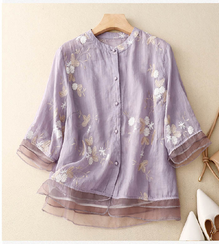 Sophie | Embroidered Cotton Shirt